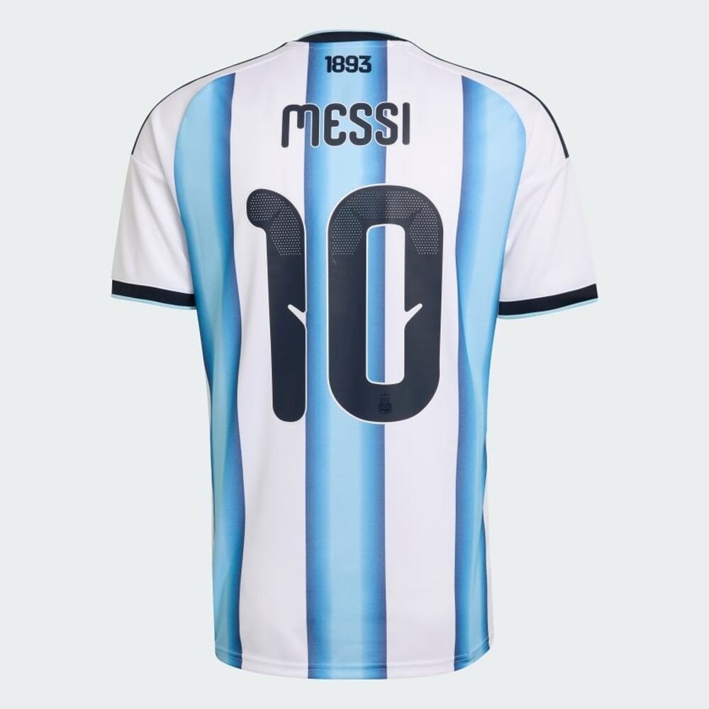 NWT Adidas Argentina 26 Home Messi #10 Soccer Jersey M White Ice Blue AFA Slim - Picture 11 of 16